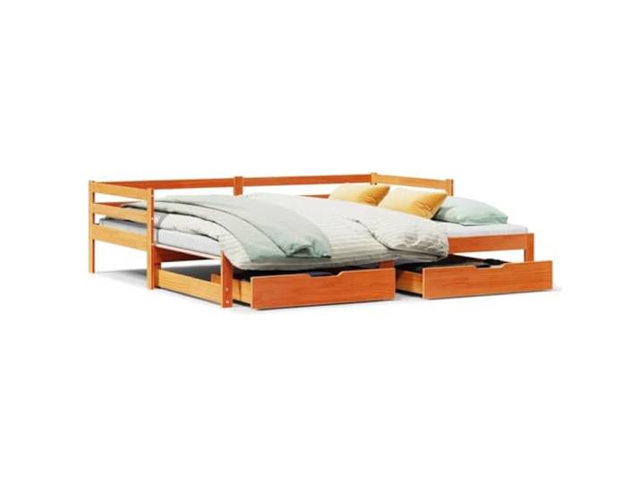 ZQQLVOO Tagesbett Ausziehbar mit Schubladen 90x190 cm Massivholz Kiefer 2-in-1 Sofa und Bett, Rollkasten, zwei Schubladen, Lattenrost inklusive, Matratze nicht enthalten