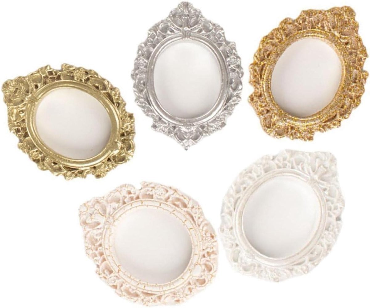 Set van 5 Mini Fotolijstjes in Vintage Barokstijl - Goudkleurig