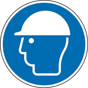 Abtec Hinweisschild ISO 7010 M014, Folie, Ø 20 cm, Gebotszeichen, Kopfschutz benutzen
