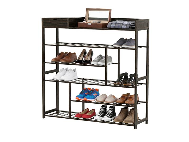 Schuhregal Bambus BIAGIO 6 Tablare braun
