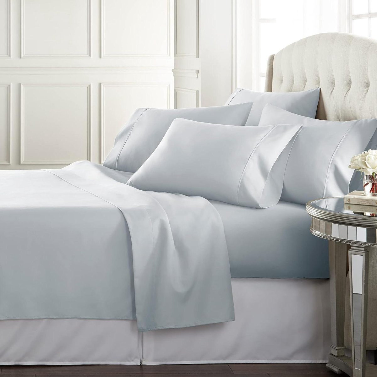 Lichtblauwe Queen Size Beddengoed Set met Diepe Zakken