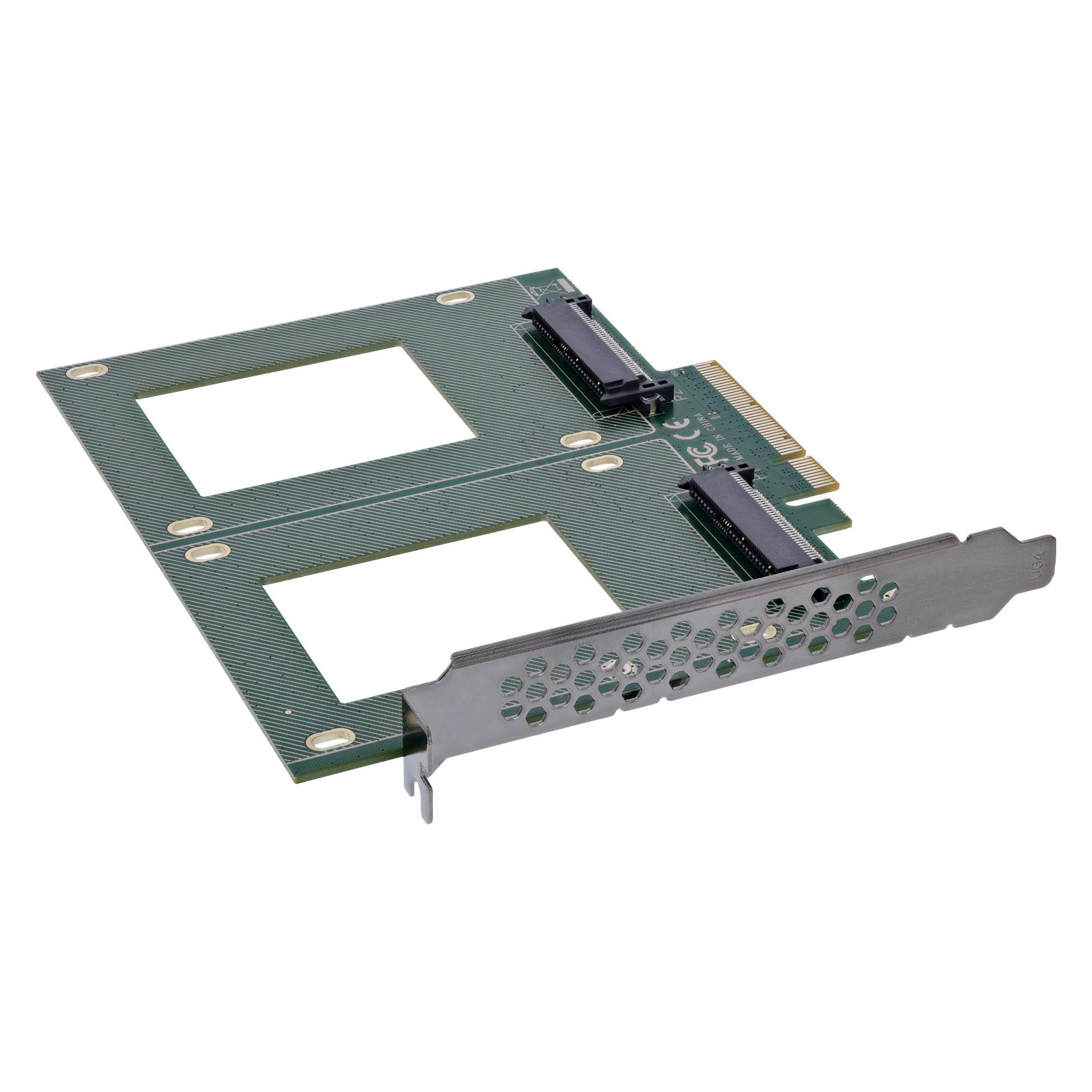 InLine PCIe Karte zu 2x intern U.2 NVMe SFF-8639 - Bifurcation (76660P)