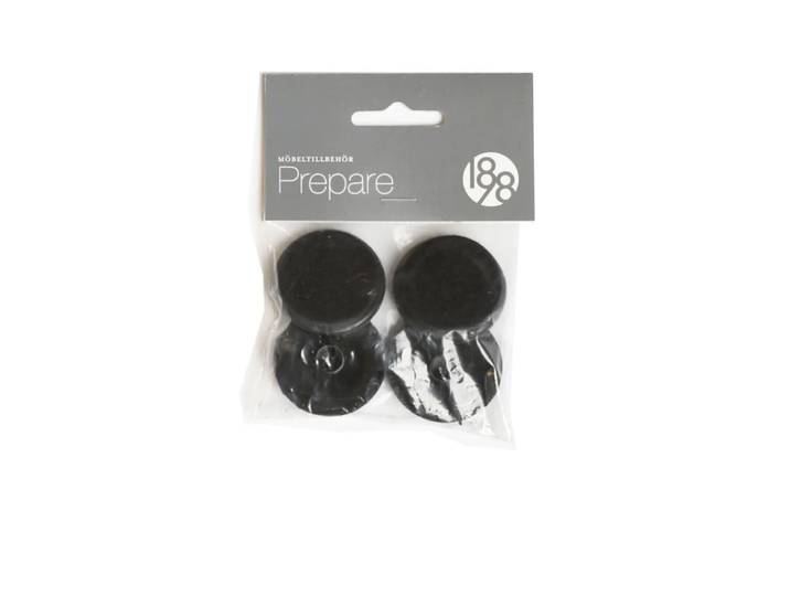 1898 Patin pour meuble Prepare noir, patins de protection plastique feutre 37 mm, 4 pcs