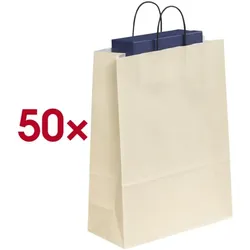 VP 50 Tragetaschen Papier »toptwist« ivory beige, 32x42 cm