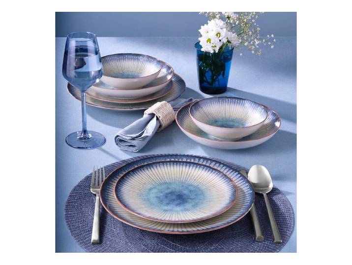 GÜRAL Porselen Tafelservice ATINA (18-tlg), 6 Personen, Porzellan, Für 6 Personen, elegantes Bone-Porzellan