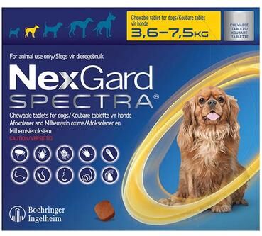 Nexgard Spectra For Small Dogs 7.7-16.5 Lbs (Yellow) 3 Pack