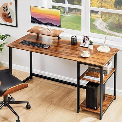 No Computer Home Office Desk with Monitor Stand