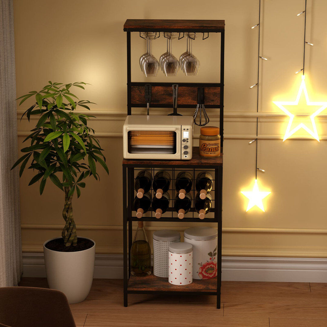 Borough Wharf 54cm Metal Standard Baker's Rack with Microwave Compatibility Brown 156cm H X 54cm W X 37cm D