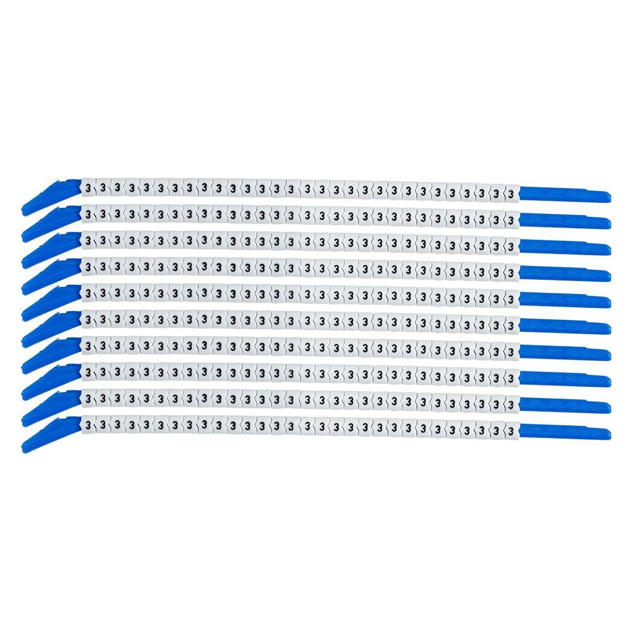 Brady SCN-13-3, Clipsleeve Drahtmarkierer, Beschriftung "" 3 "", für Kabeldurchmesser von 3,4 (133203)