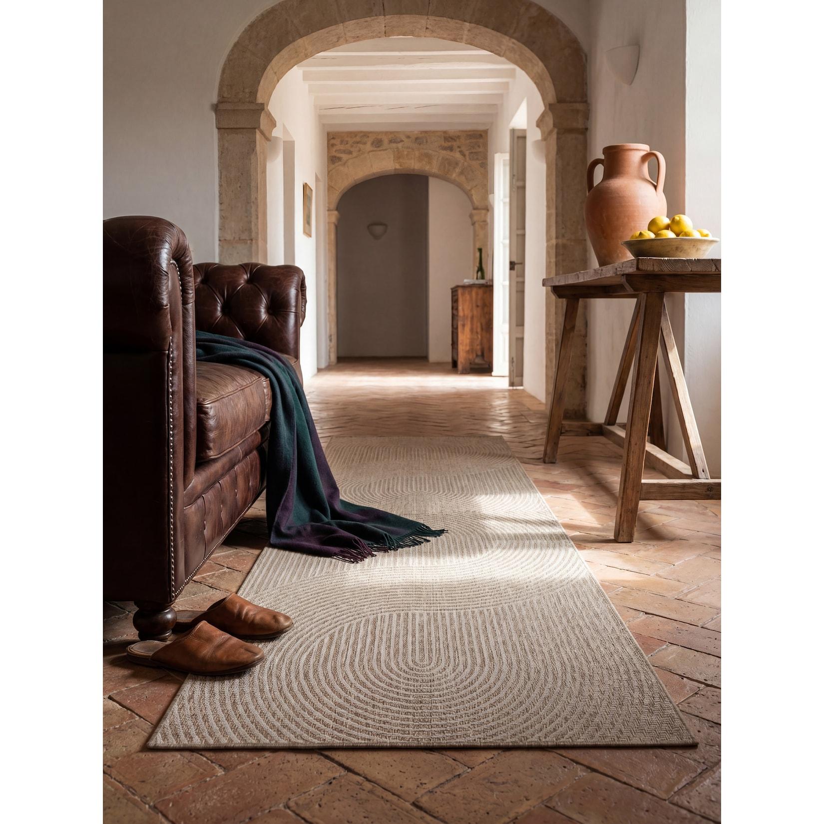 Läufer Flachgewebe Beige 80x150 cm - BORNO Kadima Design