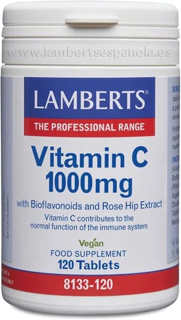 Lamberts Vitamina C 1000 mg + Bioflavonóides e Rosa Mosqueta 120 Tabs
