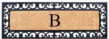 "A1 Home Collections Exclusive Hand Crafted Myla Monogrammed Entry Doormat, 18"" x 48"""