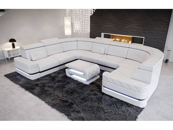 Leder Couch Positano U-Form
