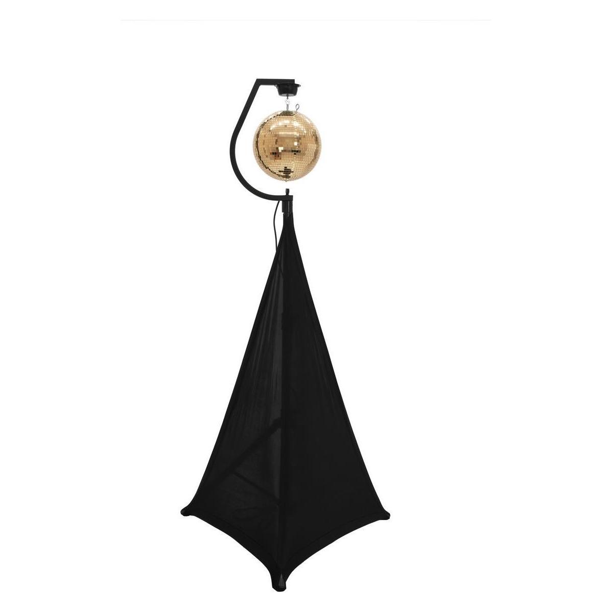 Eurolite Set Spiegelkugel 50cm gold mit Stativ und Segel schwarz (50 cm) (20000707)