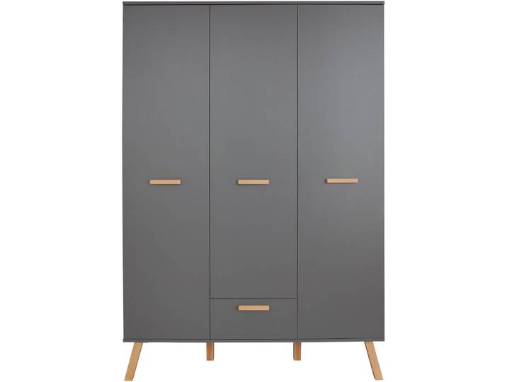 Kleiderschrank Matis grau Holzwerkstoff B 130 cm