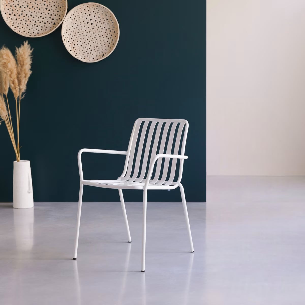Tikamoon Gaby fauteuil - Wit - Metaal