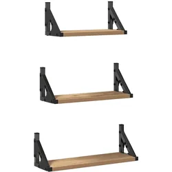 vidaXL Wandregal-Set 3 pcs Eiche handwerklich 37 x 12 x 13 cm