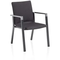 Kettler Stapelsessel RASMUS, Aluminium Anthrazit / Sunbrella (100 % Polyacryl) Sooty, Alu-Armlehnen