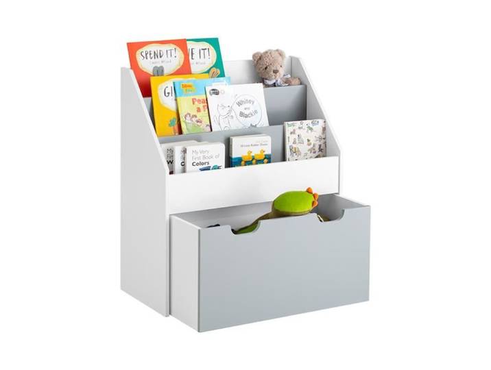 SoBuy® KMB17-HG Bibliothèque Étagère à Livres Étagère de Rangement Jouets pour Enfants Porte-revues à 3 Niveaux