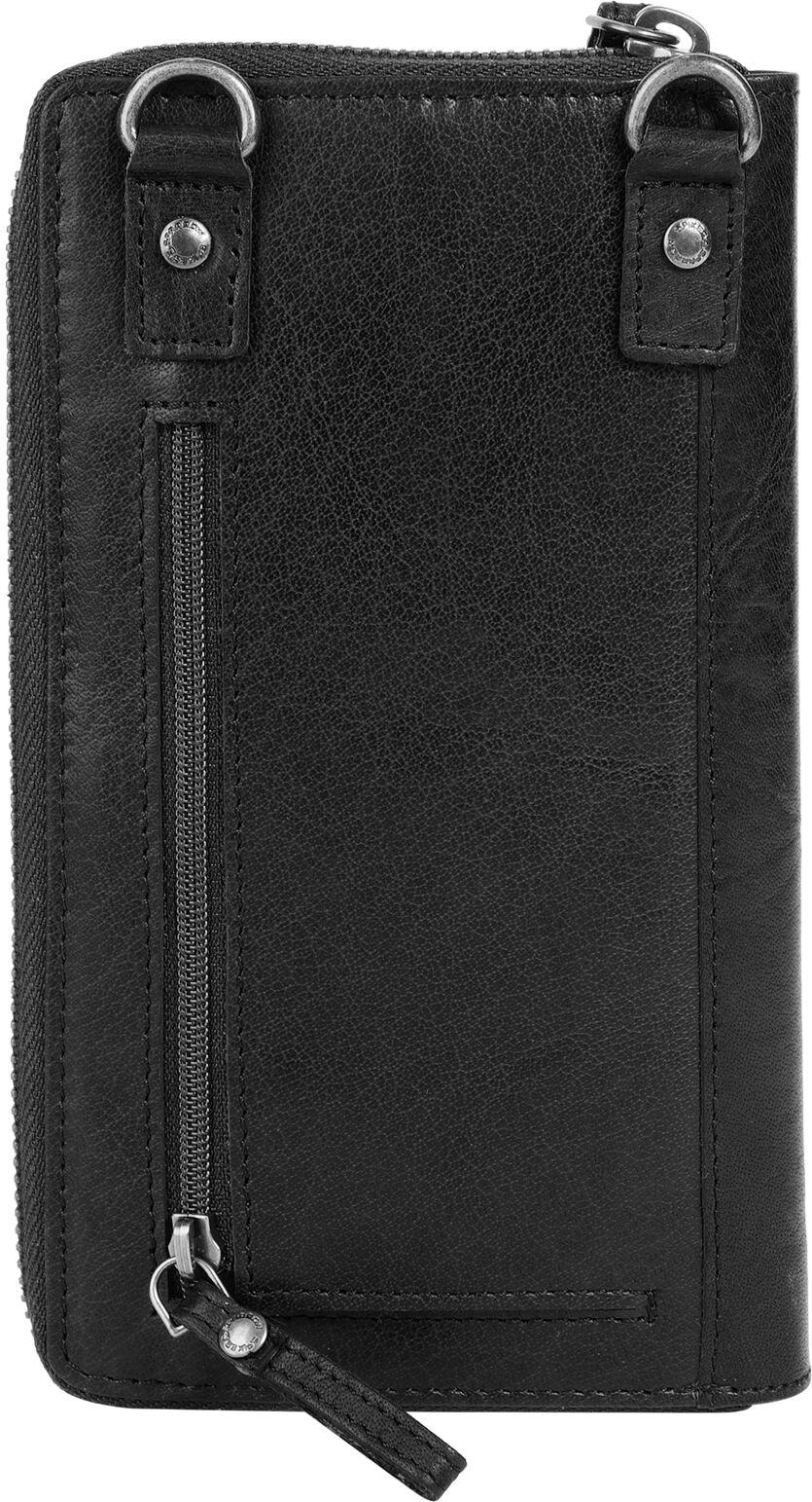 Geldbörse SPIKES & SPARROW "SPIKES & SPARROW Damen, Herren echt Leder", Damen, schwarz, Leder, leicht glänzend, unifarben, Kleinlederwaren Geldbörse, echt Leder schwarz Einheitsgröße