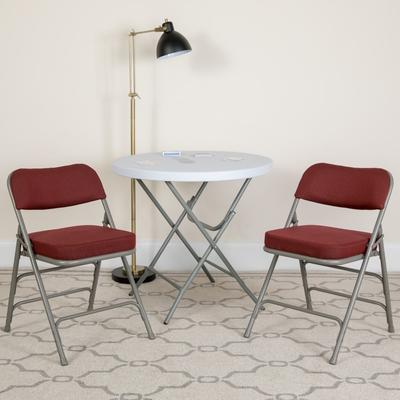 Flash Furniture Set of 4 HERCULES Series Metal Folding Chairs with Padded Seats