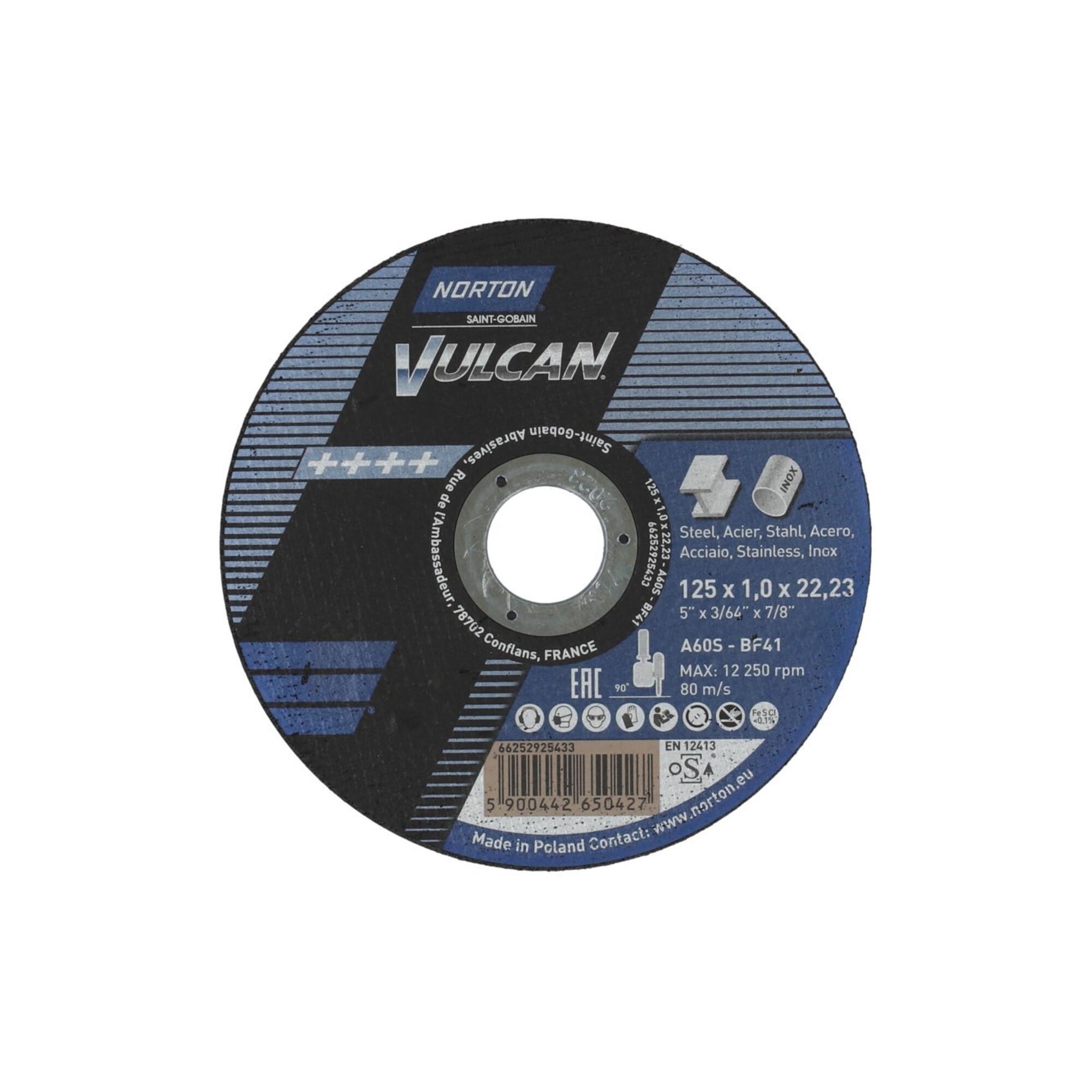 Norton VULCAN-Metall-Inox Trennscheibe, gerade ultradünn 125x1x22.23 ; Saint-Gobain (66252925433)