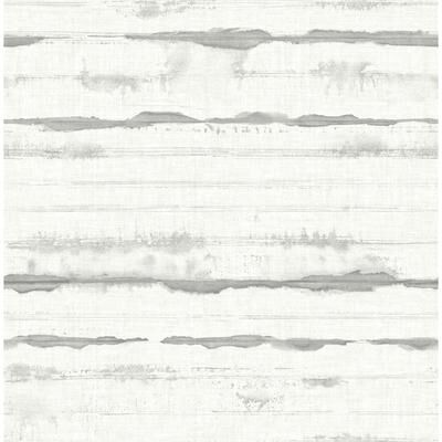 A-Street Prints Destin Grey Stripe Wallpaper