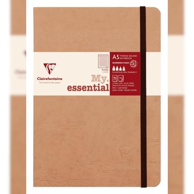 Clairefontaine 5x Notizbuch Age Bag My.essential A5 96 Blatt liniert - Tabak 79346C