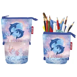 ROTH Schlampermäppchen Delfine blau/rosa