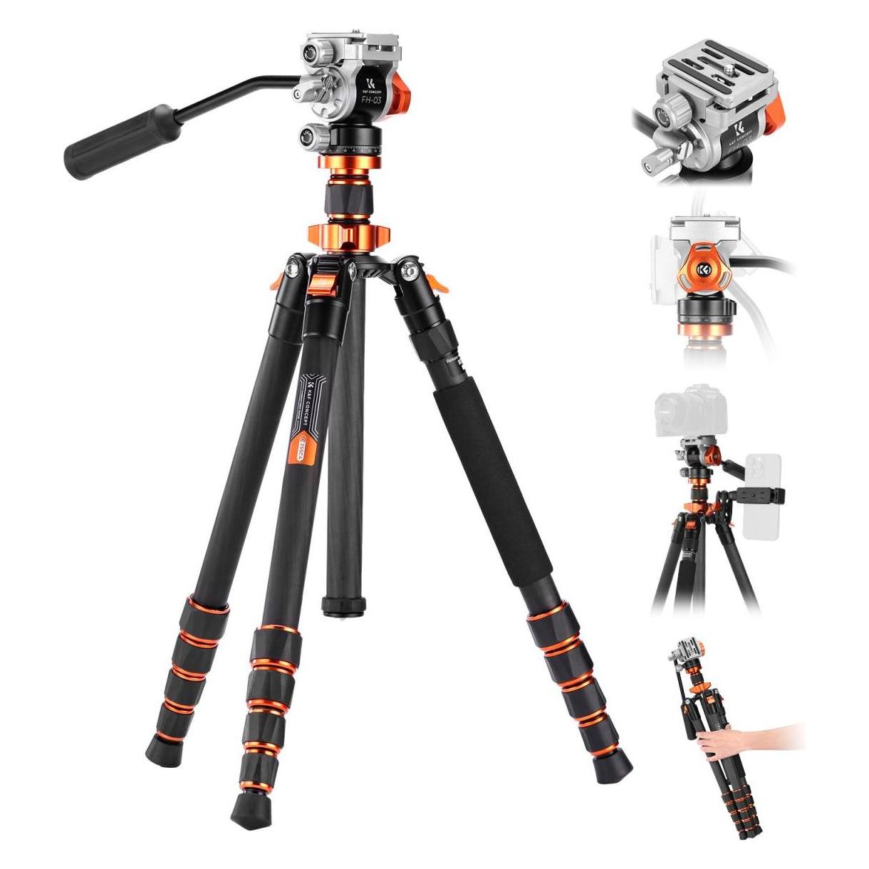 K&F Concept O255C4+FH-03 (Carbon) (KF09.158)