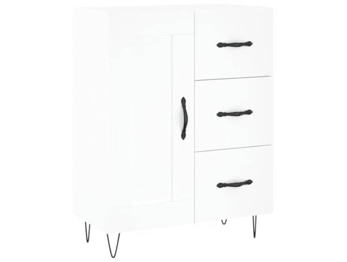 Kaorsrow Sideboard Weiß 69,5x34x90 cm Holzwerkstoff Kommode Kompakte Anrichte in Weiß für Wohnzimmer und Schlafzimmer mit viel Stauraum und robuster Metallkonstruktion.