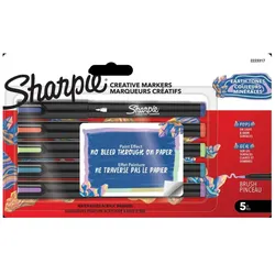Sharpie Kreativmarker Pinselspitze Acryl Erd Farben 5er Blister