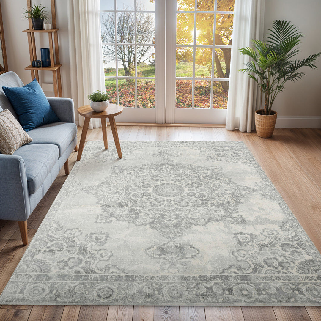 Fernleaf Maxence Power Loom Gray/Ivory Rug Grey;Silver;Ivory Rectangle 200 x 289cm