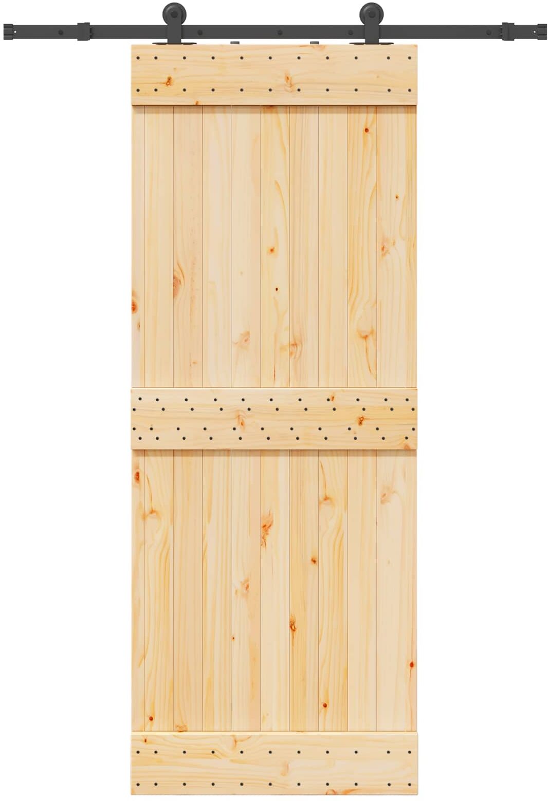 vidaXL Porte coulissante NARVIK Naturel et noir 80 x 210 cm (152,5 cm)