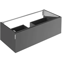 KEUCO Waschtischunterschrank mit Auszug „Edition 11 Art“ Smoke (Glas, satiniert), Smoke (Glas, satiniert), ohne Beleuchtung 1200 × 350 × 490 mm