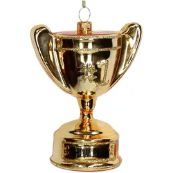 Christbaumschmuck Glas 10,4cm Pokal Figur Weihnachtsbaum Anhänger Weihnachten Christbaumanhänger Weihnachtsbaumschmuck Gold