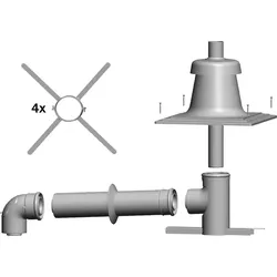 Wolf Anschluss-Set DN60/100 - C33x DN60/100 im Schacht, Abdeckung PP