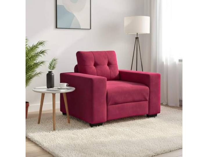 HEFZGDB Sessel Weinrot 60 cm Samt Sofasessel Relaxsofa mit gepolsterten Schaumstoffsitzen und Samtstoff für Wohnzimmer Schlafzimmer Entspannung Komfort Stabilität durch Robustes