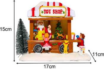 Inspire Picks LED Christmas Village House Lighted Musical Holiday Tabletop Decoration style A