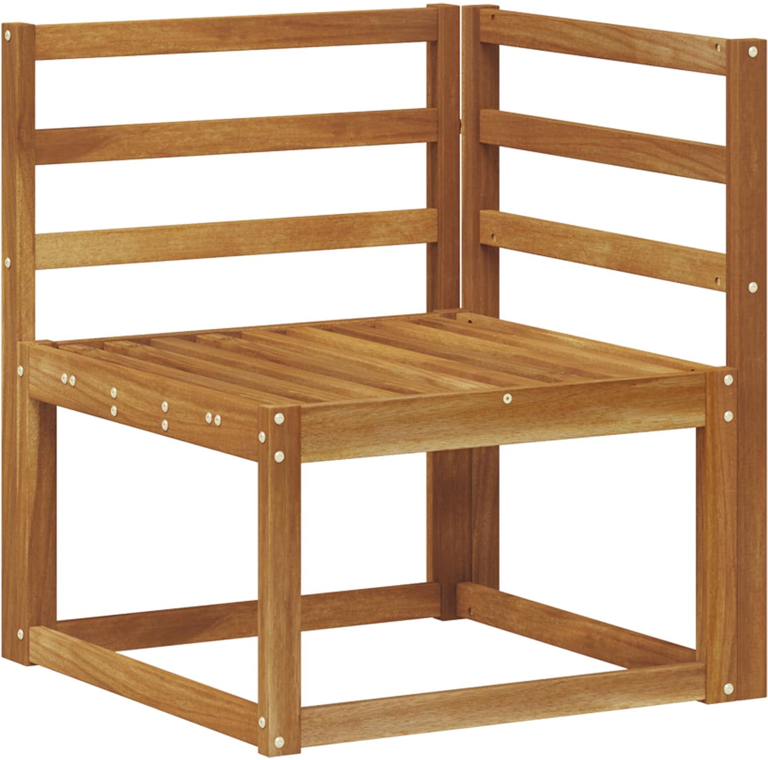 vidaXL Canapé d'angle extérieur Bois d'Acacia Massif Naturel