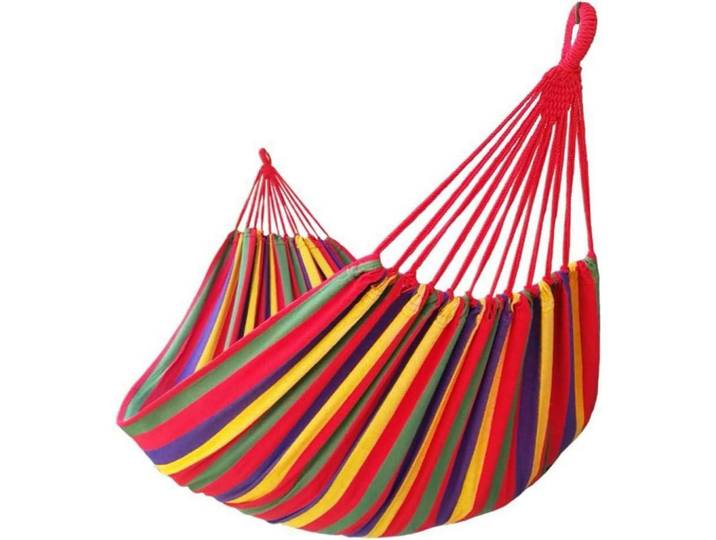 Hängematte 2 Personen 250 x 160 cm Regenbogenfarben, Mehrfarbig, 160x2.5x250 cm, Gartenmöbel, Gartenschaukeln, Hängematten
