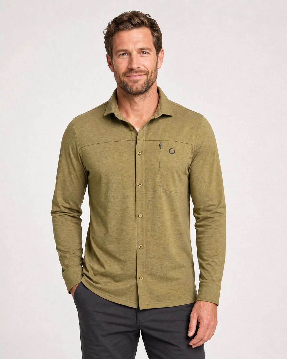 Outdoorhemd LPO "MAVERICK MN", Herren, Gr. L, Normalgrössen, grün (poison), Web, 100% Polyester, regular fit, Hemden Outdoorhemd, schnell trocknend poison L, Normalgrössen
