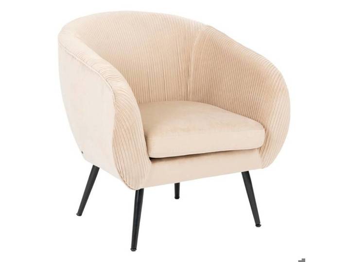 Fauteuil Solaro velours beige - Atmosphera Créateur d'intérieur