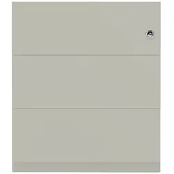 Rollcontainer NoteTM | 3 Schubladen, Tiefe 775 mm, Griffleiste - 673 gänsegrau