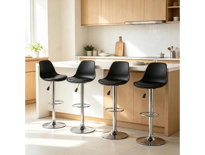 SUPFINE Lot de 4 Tabourets de Bar Tabourets de Comptoir Scandinave Hauteur Réglable 55-75cm Chaise Haute pour îlot Cuisine Bar