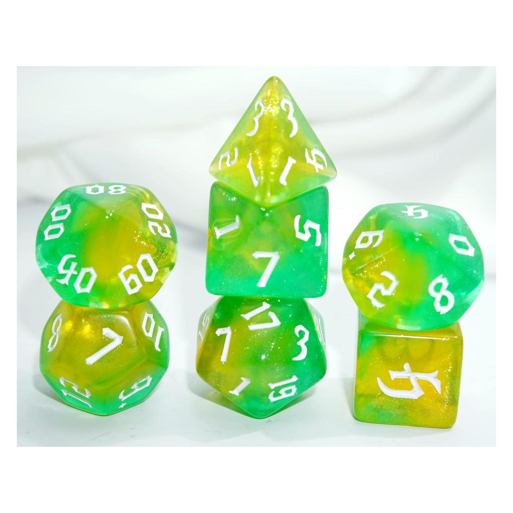 Dice4friends Würfelset Galaxy: Yellow Opalit (7) (DIC37362)