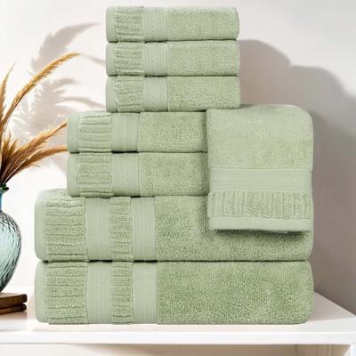 Superior Venice Zero Twist Cotton Medium Weight Absorbent 8 Piece Towel Set