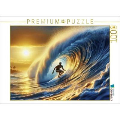 CALVENDO Puzzle Das größte Hindernis beim Big Wave Surfen ist nicht das Meer, sondern die Angst. | 1000 Teile Lege-Größe 64x48cm Foto-Puzzle für