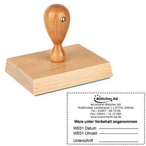 Böttcher-AG Holzstempel  Textstempel, inklusive Textplatte, für 10 Zeilen