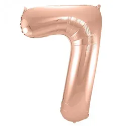 Folat XL Folienballon Zahl 7 in rose-gold, 86 cm, 1 Stück, Helium Ballon (unbefüllt) - Luftballon